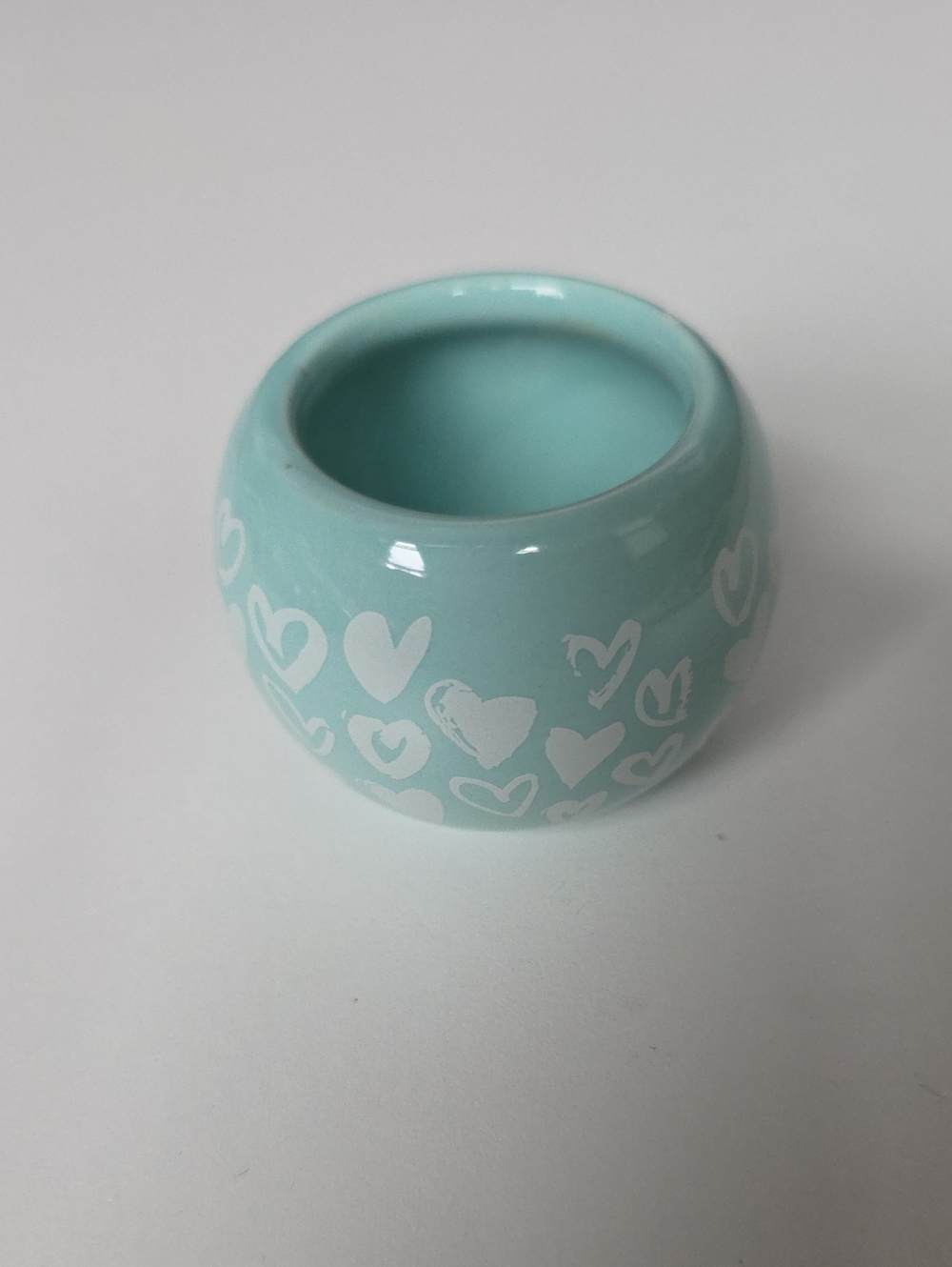 Turquoise Heart Ceramic Succulent Pot